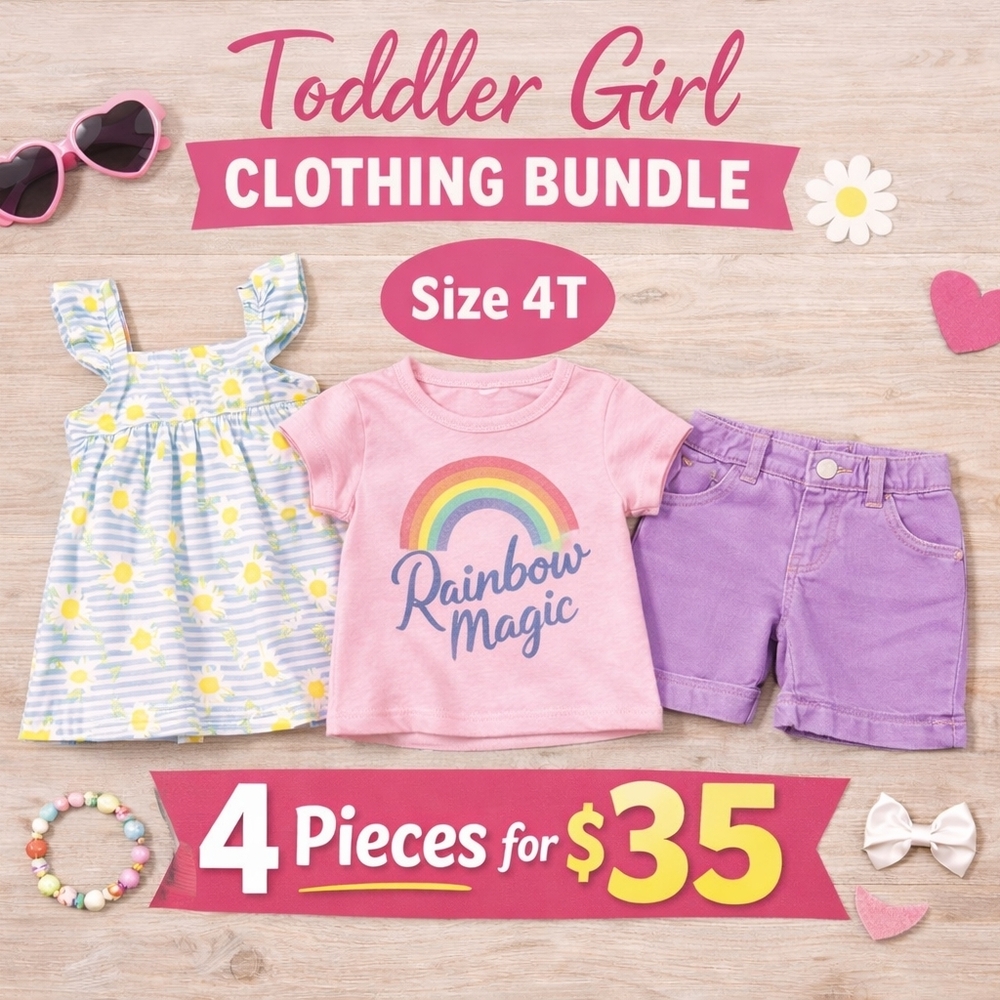 🚨SALE🚨 Toddler Girl Clothing Bundle Size 4T | 4 Piece Outfit Set